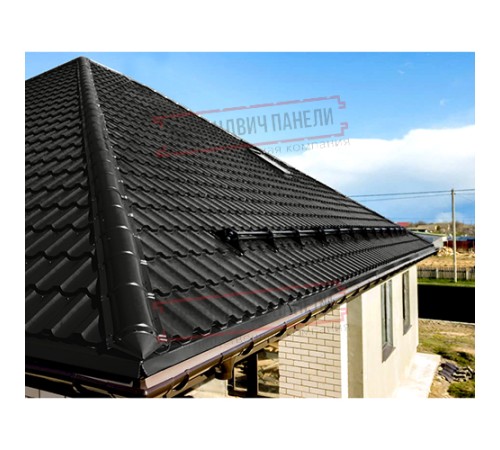 Планка конька круглого R110х2000 Viking E-9005-0.5