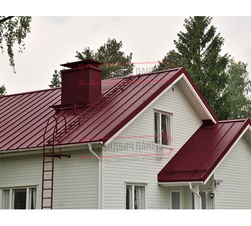 Кликфальц 0,5 PurLite Мatt RAL3005 красное вино с пленкой на замках