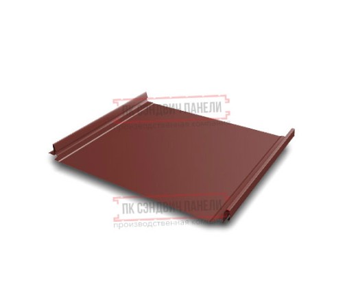 Кликфальц Pro 0,5 Velur RAL3009 оксидно-красный с пленкой на замках