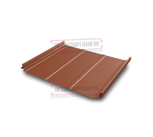 Кликфальц Pro Line 0,5 Satin RAL8004 терракота с пленкой на замках