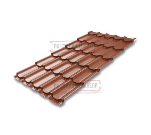 Металлочерепица Квинта плюс RAL8004 PurLite Мatt-0.5