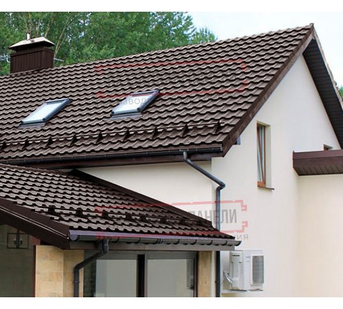 Металлочерепица Квинта плюс 3D RAL8017 Velur 20-0,5