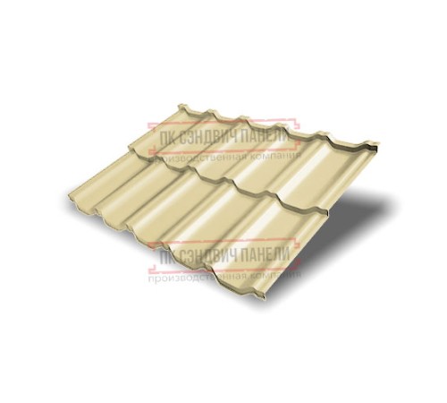 Металлочерепица модульная Квинта Uno 3D RAL1014 Полиэстер-0,45
