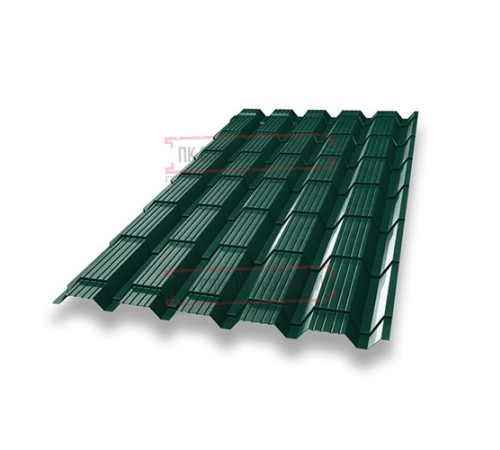 Металлочерепица Квадро профи RAL6005 Velur-0,5