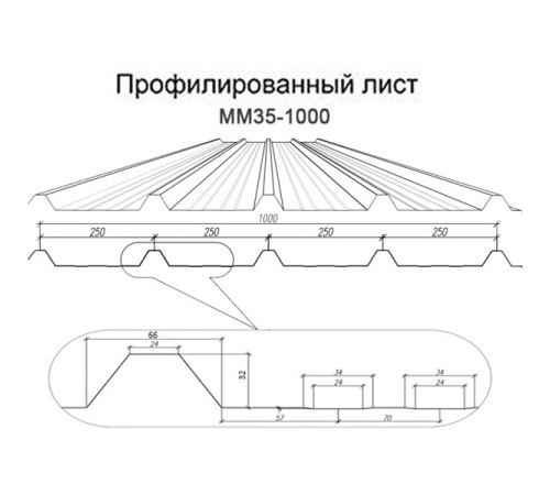 Профнастил ММ35-1000 Norman RAL2004-0.5