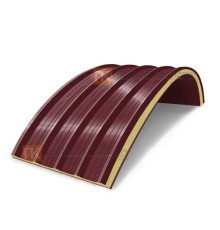 Сэндвич-панели арочные с пенополиизоциануратом, ширина 1000 мм, толщина 220 мм, 0.5/0.5, RAL3005