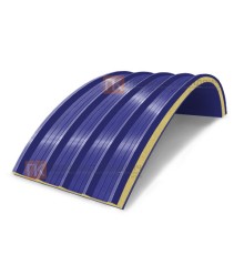 Сэндвич-панели арочные с пенополиуретаном, ширина 1000 мм, толщина 150 мм, 0.5/0.5, RAL5002