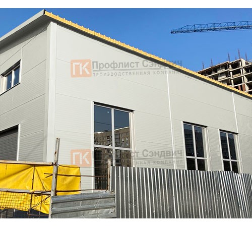 Сэндвич панели без замков с пенополиуретаном, ширина 1000 мм, толщина 40 мм, 0.5/0.5, RAL9002