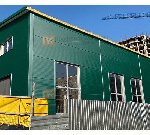 Сэндвич панели без замков с пенополиуретаном, ширина 1200 мм, толщина 20 мм, 0.5/0.5, RAL6005