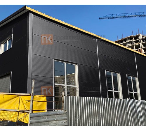 Сэндвич панели без замков с пенополиизоциануратом, ширина 1000 мм, толщина 40 мм, 0.5/0.5, RAL9005