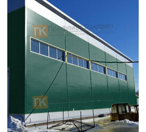 Сэндвич панели гладкие с пенополиизоциануратом, ширина 1200 мм, толщина 30 мм, 0.5/0.5, RAL6005