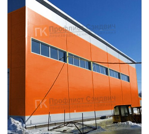 Сэндвич панели гладкие с пенополиизоциануратом, ширина 1000 мм, толщина 40 мм, 0.5/0.5, RAL2004