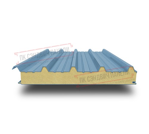 Сэндвич панели кровельные с пенополиуретаном, ширина 1200 мм, толщина 120 мм, 0.5/0.5, RAL5024