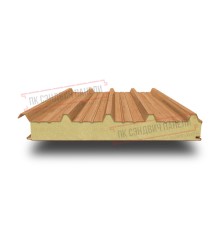 Сэндвич панели кровельные с пенополиуретаном, ширина 1000 мм, толщина 200 мм, 0.5/0.5, дуб