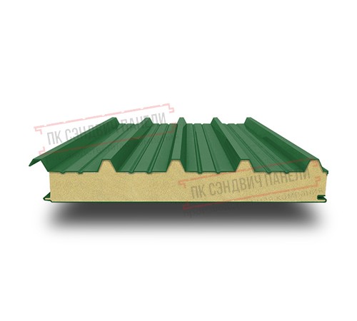Сэндвич панели кровельные с пенополиуретаном, ширина 1000 мм, толщина 10 мм, 0.5/0.5, RAL6002