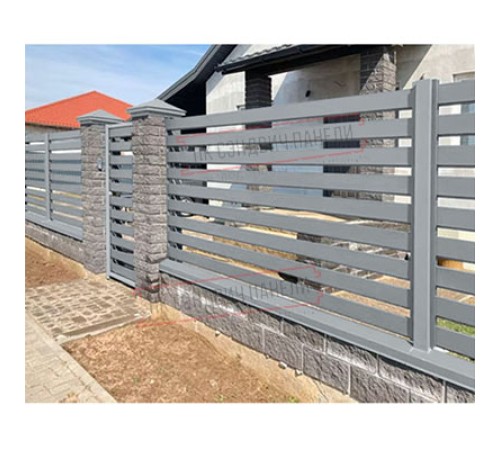 Ламель обратная 125 жалюзи Texas 0,5 GreenCoat Pural BT, matt RR 21 светло-серый (RAL 7040 серое окно)