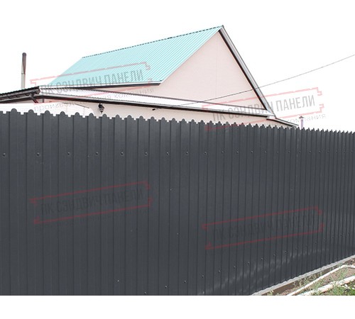 Профнастил фигурный C8 - 0,5 Rooftop Matte RAL 7024 мокрый асфальт.