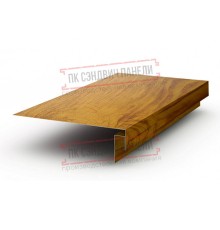 Планка карнизного свеса сложная 185х50х2000 ECOSTEEL_T-ЗолотойДуб-0.5