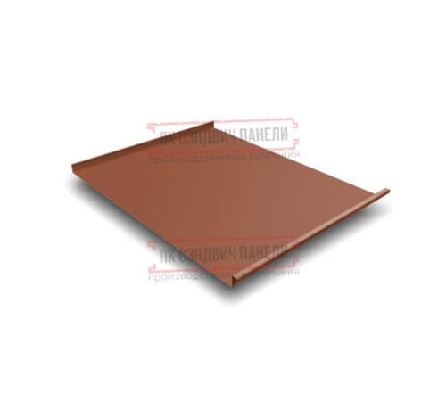 Фальц двойной стоячий 0,5 PurLite Мatt RAL8004 терракота с пленкой на замках