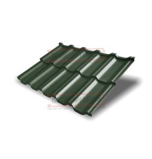 Металлочерепица модульная Квинта Uno 3D RAL6020 Velur-0,5