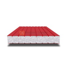 Сэндвич панели без замков с пенополистиролом, ширина 1200 мм, толщина 80 мм, 0.5/0.5, RAL 3020
