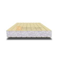 Сэндвич панели без замков с пенополистиролом, ширина 1000 мм, толщина 60 мм, 0.5/0.5, RAL1014