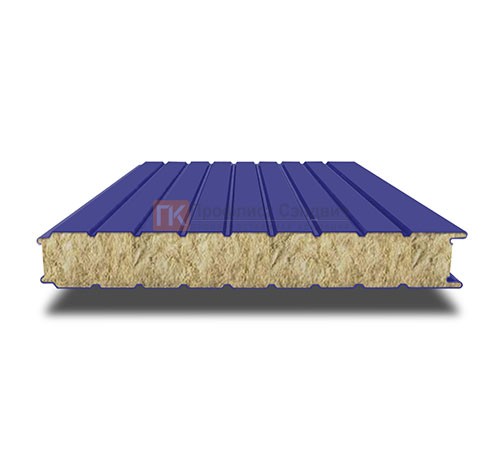 Сэндвич-панель для холодильных камер с минеральной ватой, ширина 1000 мм, толщина 150 мм, 0.5/0.5, RAL5002