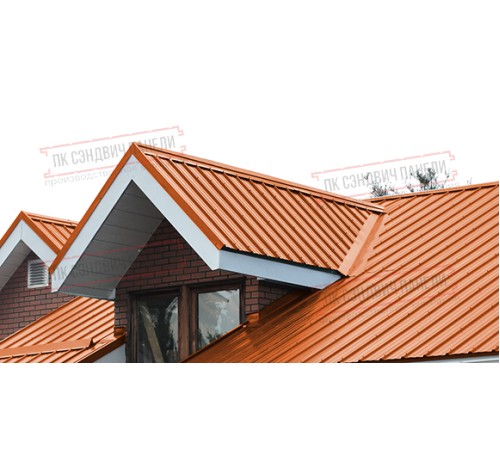 Сэндвич панели кровельные с пенополистиролом, ширина 1200 мм, толщина 50 мм, 0.5/0.5, RAL2004