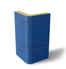 Угловая сэндвич-панель вертикальная из пенополиуретана, 0.5/0.5, ширина 1200 мм, толщина 10 мм, RAL5005