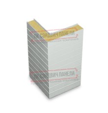 Горизонтальная угловая сэндвич-панель из пенополиизоцианурата, ширина 1200мм, толщина 10мм, 0.5/0.5, RAL7047