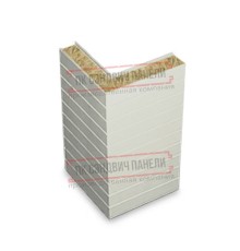 Горизонтальная угловая сэндвич-панель из минеральной ваты, ширина 1200мм, толщина 10мм, 0.5/0.5, RAL9002