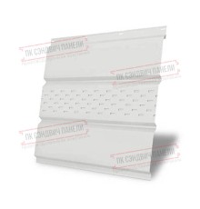 Софит металлический центральная перфорация 0,4 PE с пленкой RAL 9003 сигнальный белый