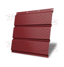 Софит металлический полная перфорация 0,5 Satin с пленкой RAL 3011 коричнево-красный