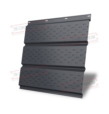 Софит металлический полная перфорация 0,5 Satin с пленкой RAL 7024 мокрый асфальт