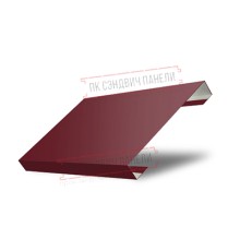 Ламель лицевая 125 Texas стартовая/финишная для калиток и ворот 0,45 Drap RAL 3005 красное вино