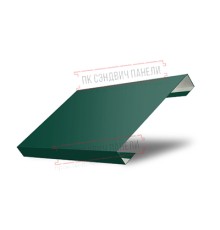 Ламель лицевая 125 Texas стартовая/финишная для калиток и ворот 0,45 PE с пленкой RAL 6005 зеленый мох