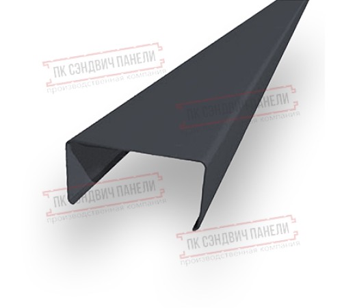 Декоративная планка П - 60х30, двухсторонний ПЭ, Ral 7024 - 0,5мм